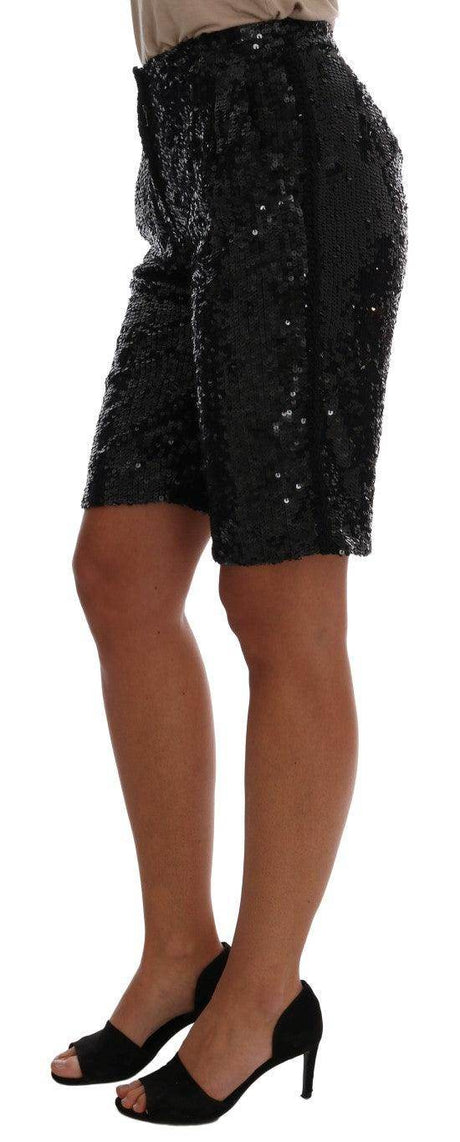 Dolce & Gabbana Black Sequined Fashion Shorts - Hilstor
