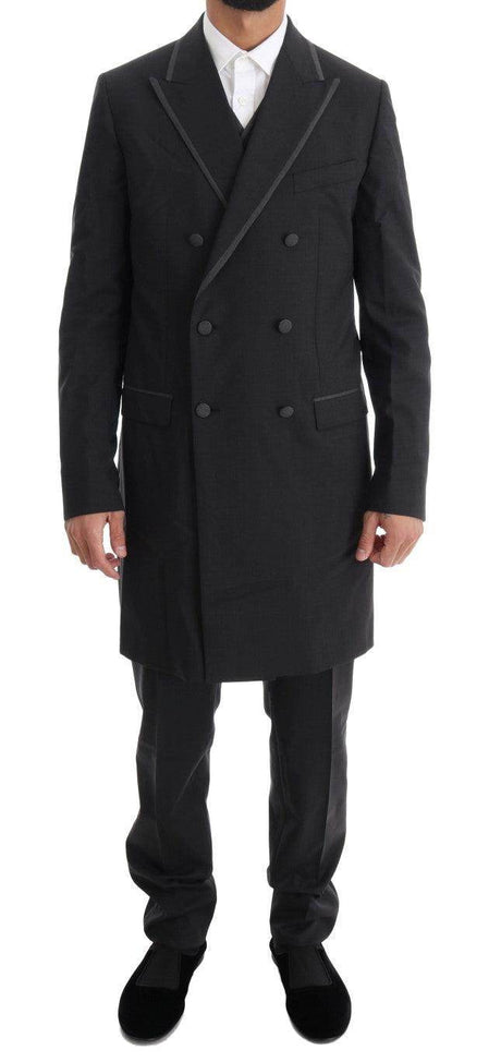 Dolce & Gabbana Gray Wool Stretch 3 Piece Two Button Suit - Hilstor