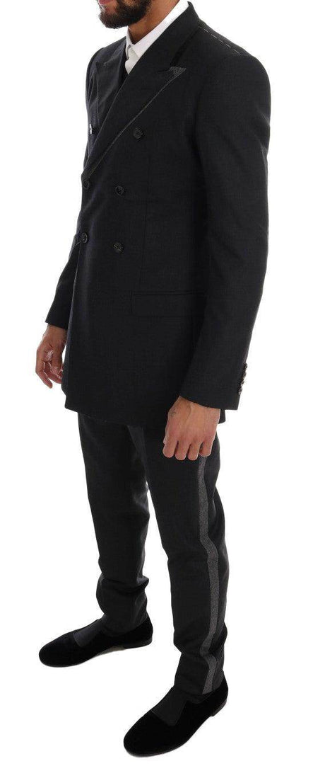 Dolce & Gabbana Gray Wool Double Breasted 3 Piece Suit - Hilstor