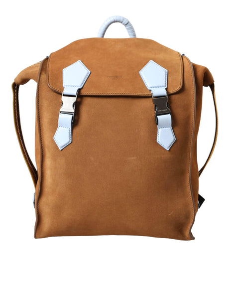 Dolce & Gabbana Brown Yellow Suede Leather Logo Backpack Bag - Hilstor
