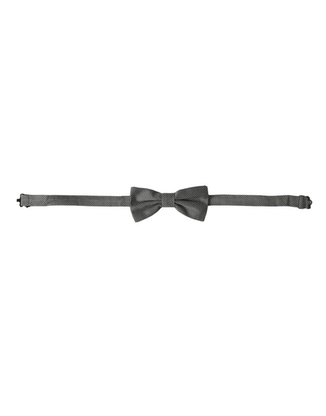 Dolce & Gabbana Gray Silk Patterned Adjustable Neck Men Bow Tie - Hilstor