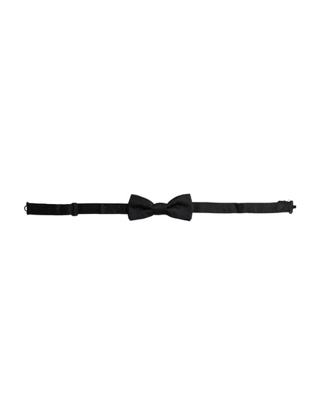 Dolce & Gabbana Black Silk Adjustable Neck Men Bow Tie - Hilstor