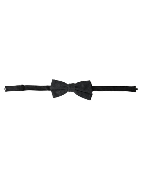 Dolce & Gabbana Dark Gray Silk Adjustable Neck Men Bow Tie - Hilstor