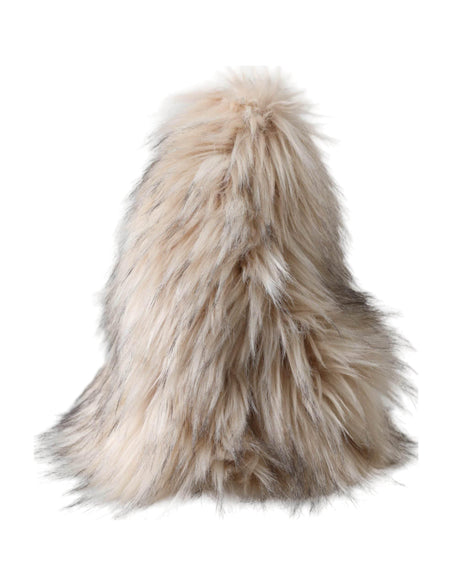 Dolce & Gabbana Beige Acrylic Fur Women Bucket Hat - Hilstor