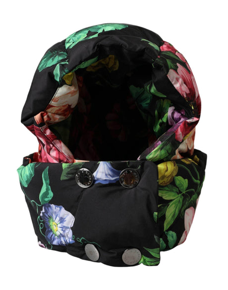 Dolce & Gabbana Black Floral Print Whole Head Wrap Hat - Hilstor