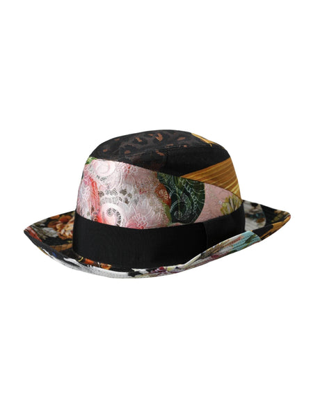 Dolce & Gabbana Multicolor Patchwork Women Fedora Wide Brim Hat - Hilstor