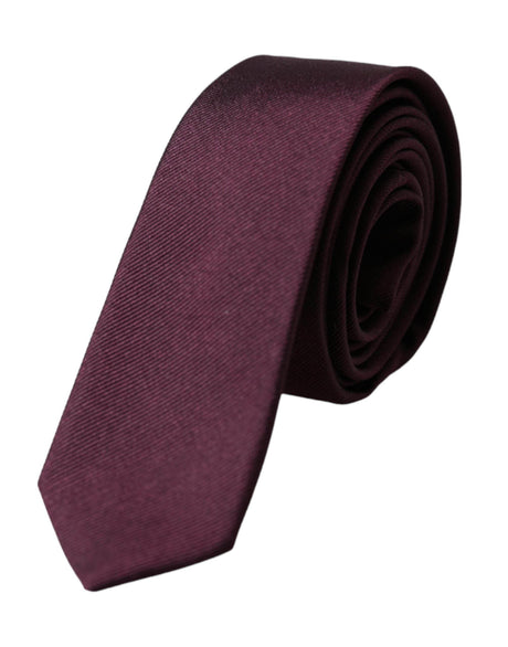 Dolce & Gabbana Bordeaux Solid 100% Silk Adjustable Men Tie - Hilstor