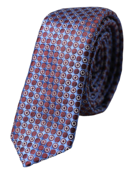 Dolce & Gabbana Blue Purple Patterned Silk Adjustable Men Tie - Hilstor