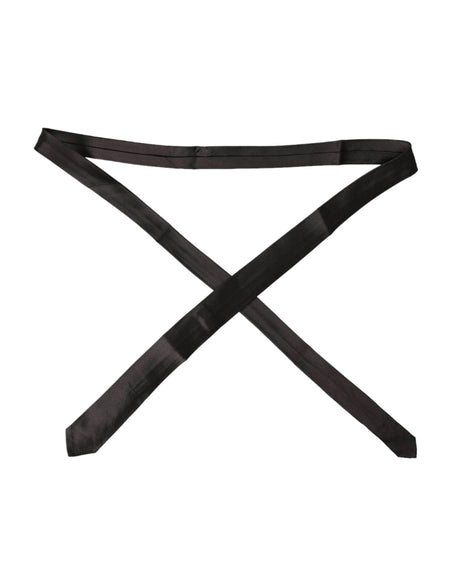 Dolce & Gabbana Brown Solid 100% Silk Adjustable Tie - Hilstor