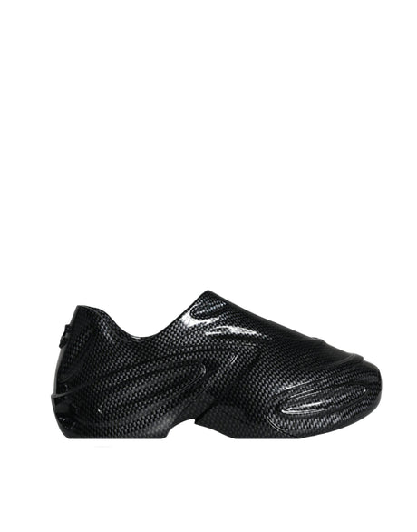 Dolce & Gabbana Black Foiled Rubber Toy Low Top Men Sneakers Shoes - Hilstor