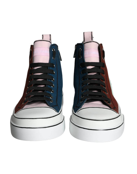 Dolce & Gabbana Multicolor Patchwork High Top Sneaker Shoes - Hilstor