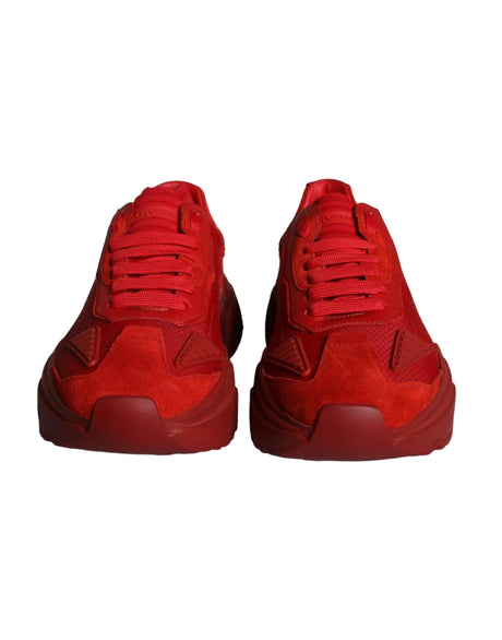 Dolce & Gabbana Red Leather Daymaster Low Top Sneakers Shoes - Hilstor