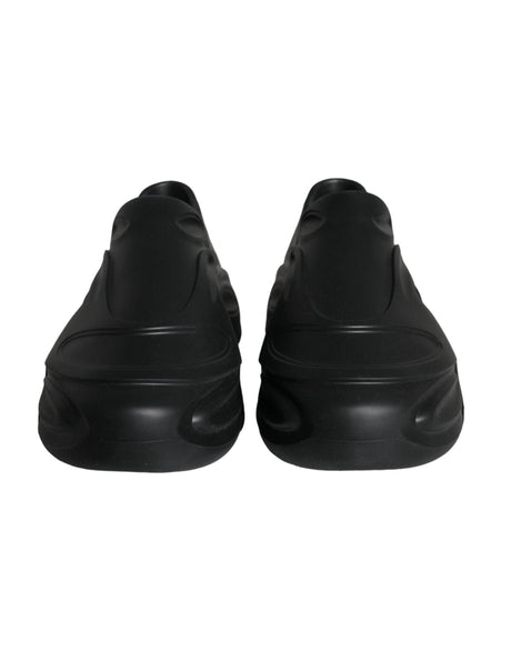 Dolce & Gabbana Black Foiled Rubber Toy Low Top Sneakers Shoes - Hilstor