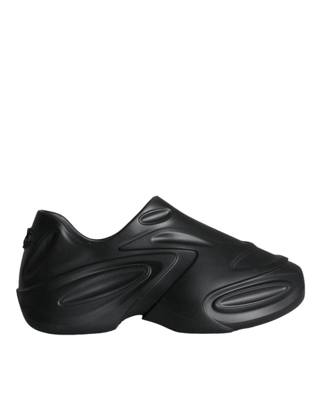 Dolce & Gabbana Black Foiled Rubber Toy Low Top Sneakers Shoes - Hilstor