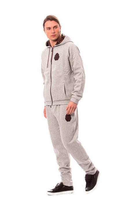 Billionaire Italian Couture Gray Cotton Hooded Sweatsuit - Hilstor