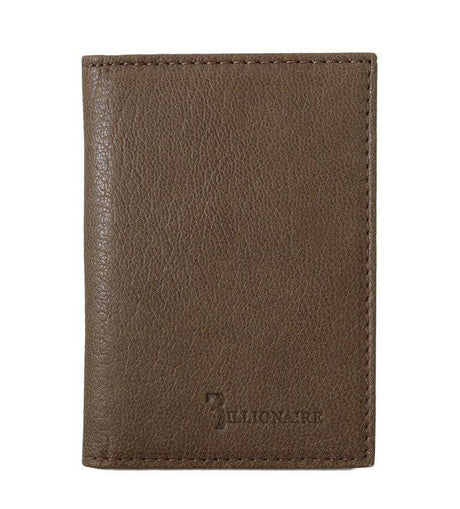 Billionaire Italian Couture Brown Leather Bifold Wallet - Hilstor