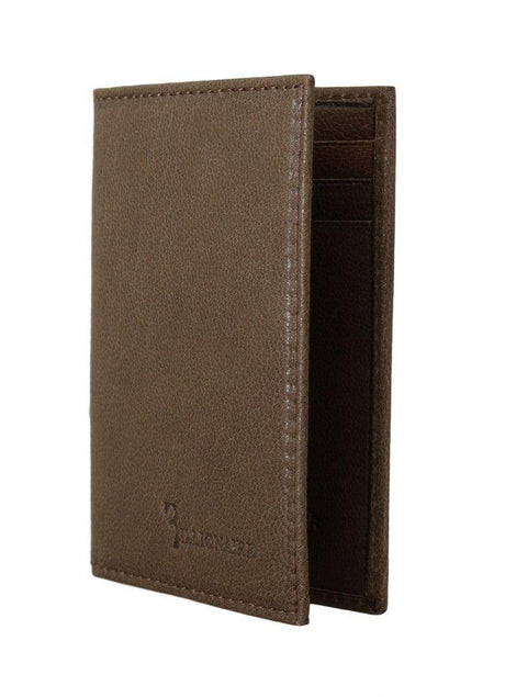 Billionaire Italian Couture Brown Leather Bifold Wallet - Hilstor