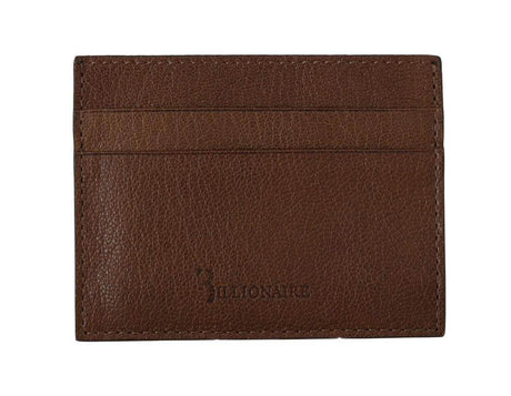 Billionaire Italian Couture Brown Leather Cardholder Wallet - Hilstor