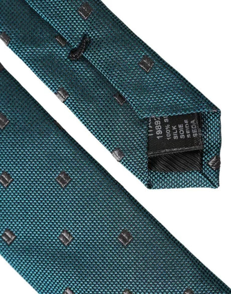 Dolce & Gabbana Green Patterned Silk Adjustable Men Tie - Hilstor