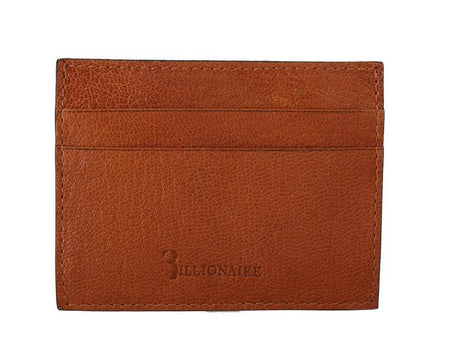 Billionaire Italian Couture Brown Leather Cardholder Wallet - Hilstor