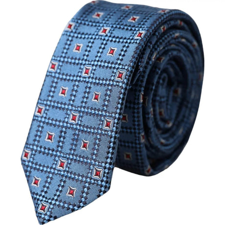 Dolce & Gabbana Blue Patterned 100% Silk Adjustable Men Tie - Hilstor