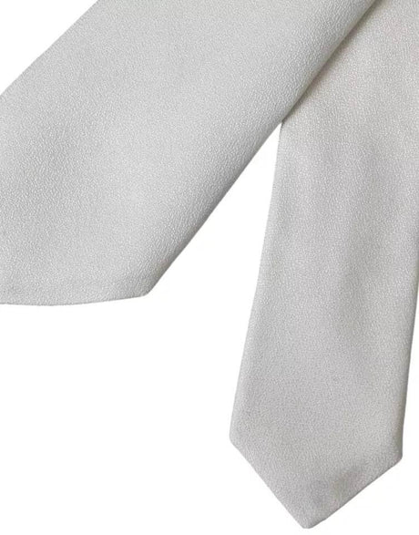 Dolce & Gabbana White Silk Classic Adjustable Men Tie - Hilstor