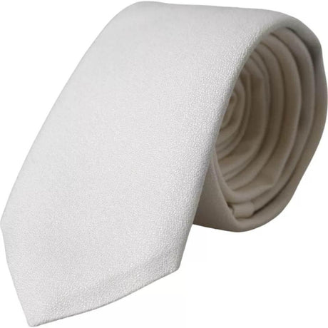 Dolce & Gabbana White Silk Classic Adjustable Men Tie - Hilstor