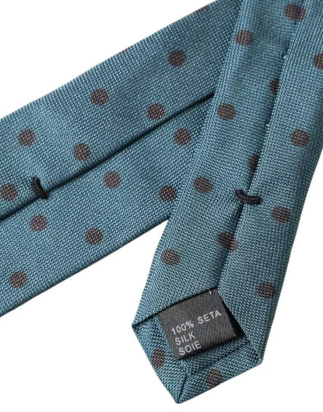 Dolce & Gabbana Green Black Polka Dot Silk Adjustable Men Tie - Hilstor