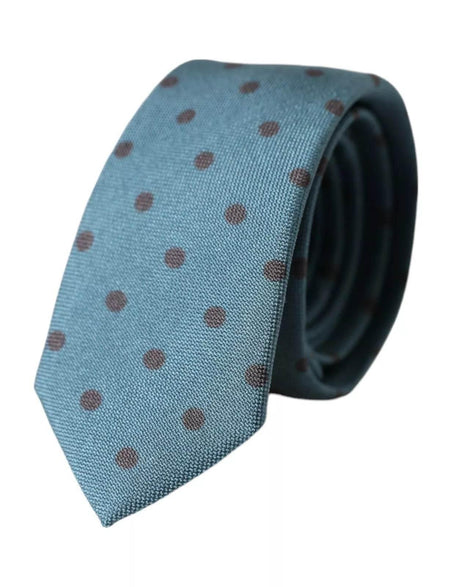 Dolce & Gabbana Green Black Polka Dot Silk Adjustable Men Tie - Hilstor