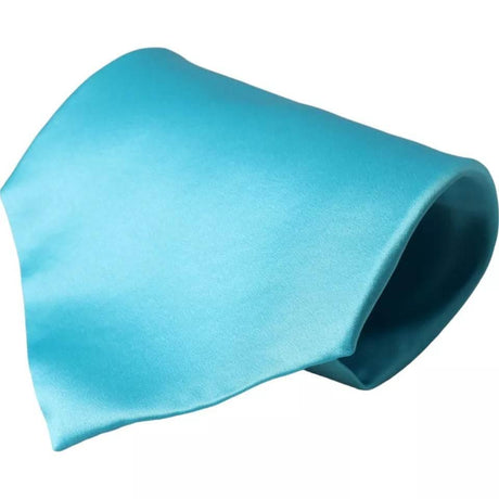 Dolce & Gabbana Light Blue Satin Silk Wide Adjustable Men Tie - Hilstor