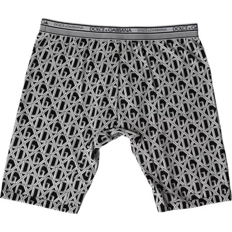 Dolce & Gabbana Black White DG Logo Cotton Stretch Cycling Underwear Men - Hilstor