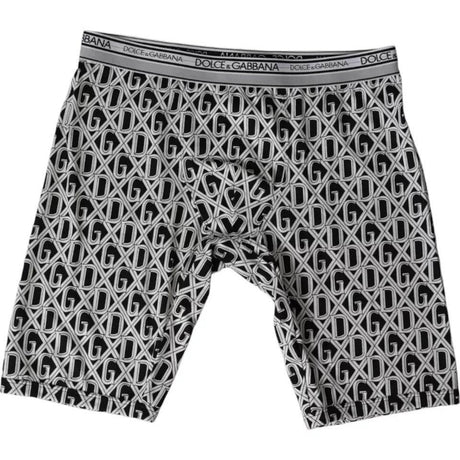 Dolce & Gabbana Black White DG Logo Cotton Stretch Cycling Underwear Men - Hilstor