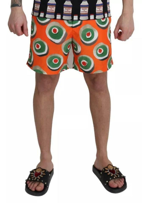 Dolce & Gabbana Orange Cupcake Beachwear Shorts Swimwear - Hilstor
