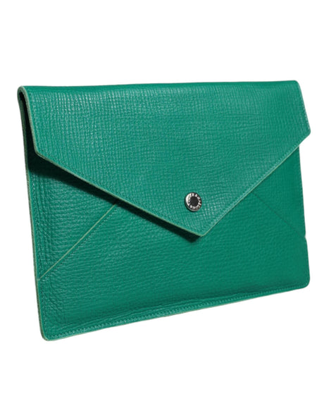 Dolce & Gabbana Green Leather Handbag Clutch Mini Purse Pouch Tablet Case - Hilstor