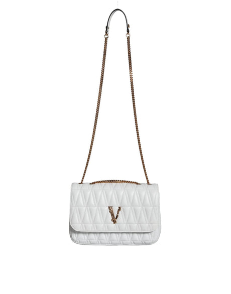 Versace White Mini Nappa Leather Crossbody Shoulder Bag - Hilstor