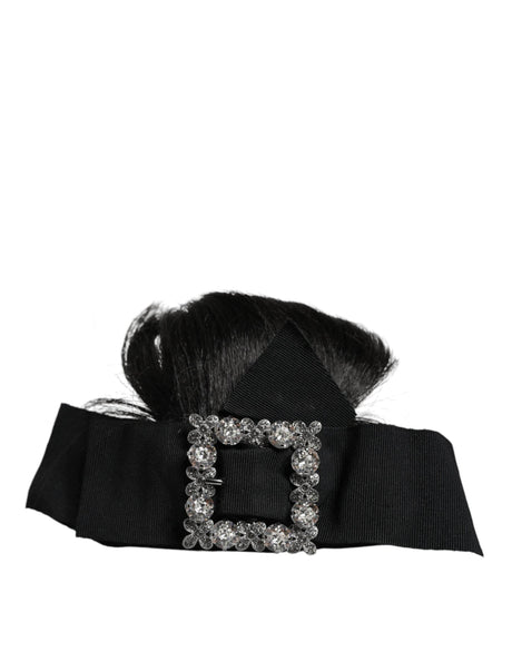 Dolce & Gabbana Black Hair Parrucchiera Crystal Headband Diadem - Hilstor