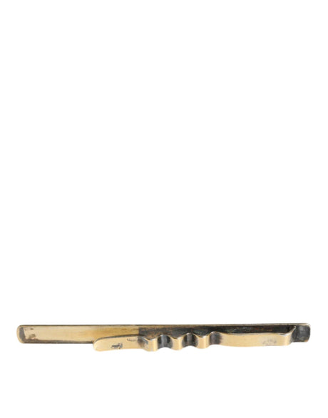 Dolce & Gabbana Gold Tone Brass Logo Branded Men Tie Clip Bar - Hilstor