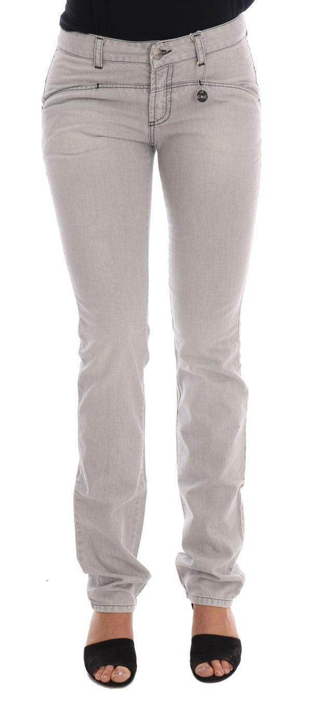 Costume National Gray Wash Cotton Slim Jeans - Hilstor