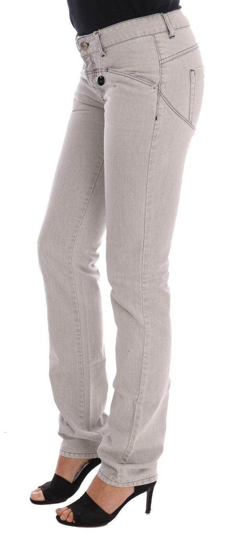 Costume National Gray Wash Cotton Slim Jeans - Hilstor
