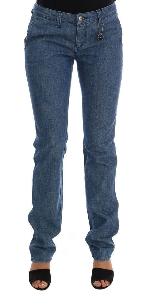 Costume National Blue Wash Cotton Slim Denim Jeans - Hilstor