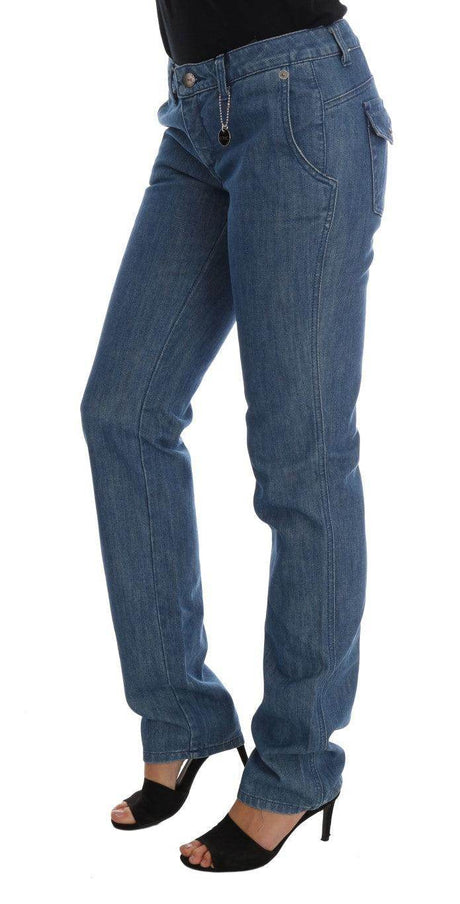 Costume National Blue Wash Cotton Slim Denim Jeans - Hilstor