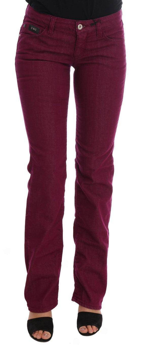 Costume National Red Wash Cotton Stretch Denim Jeans - Hilstor