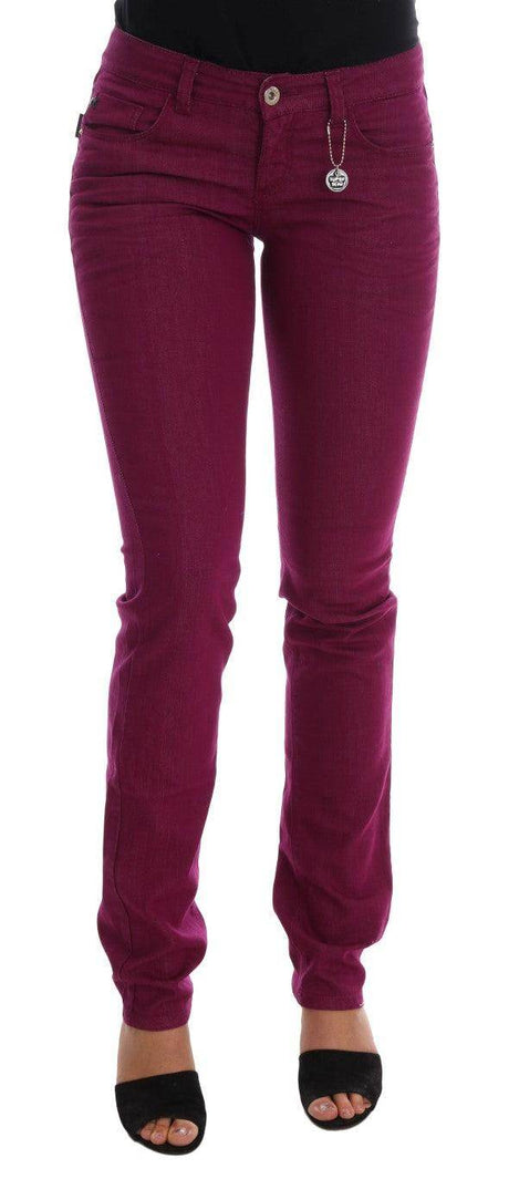 Costume National Purple Cotton Stretch Slim Denim Jeans - Hilstor