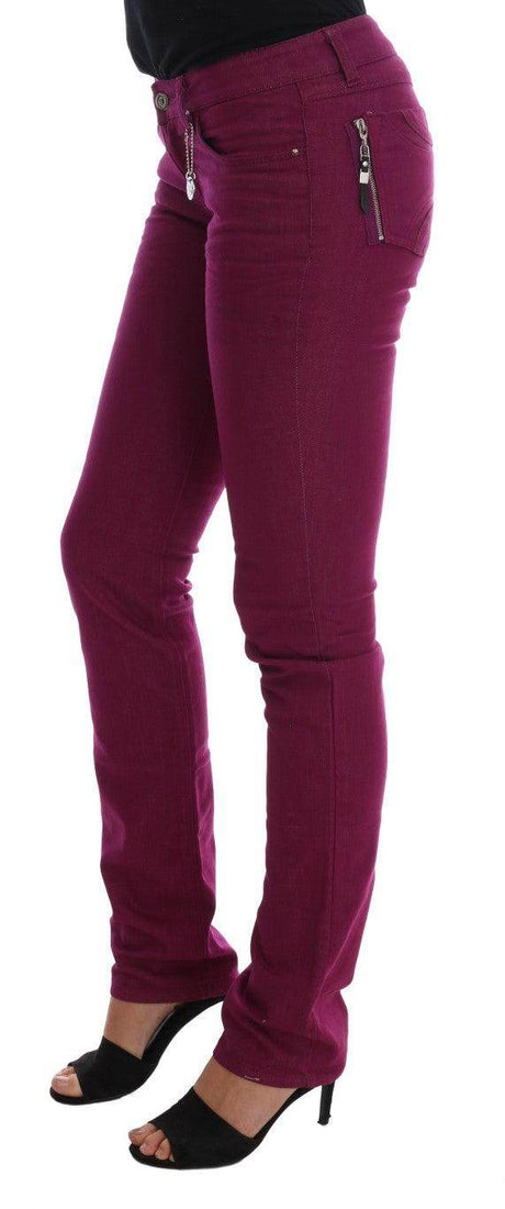 Costume National Purple Cotton Stretch Slim Denim Jeans - Hilstor