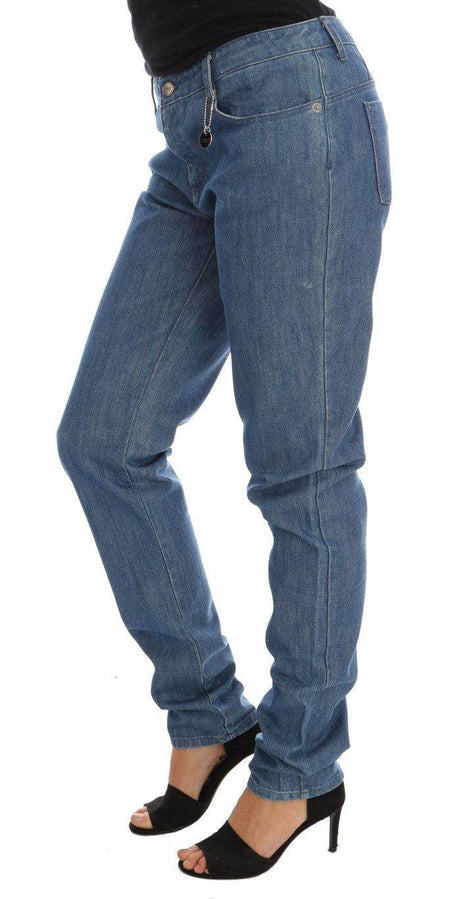 Costume National Blue Wash Cotton Boyfriend Fit Jeans - Hilstor