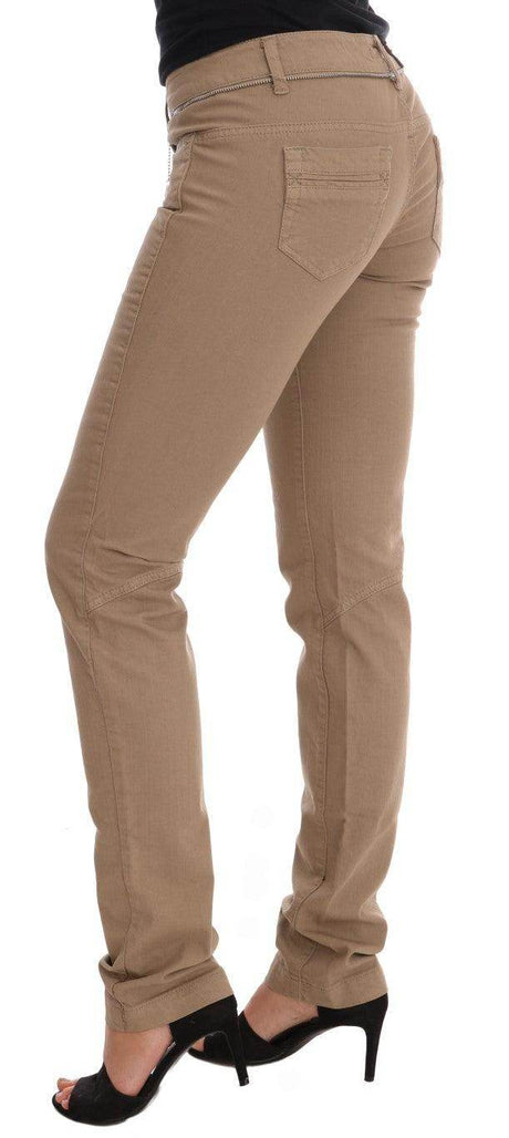 Costume National Beige Cotton Stretch Slim Fit Jeans - Hilstor