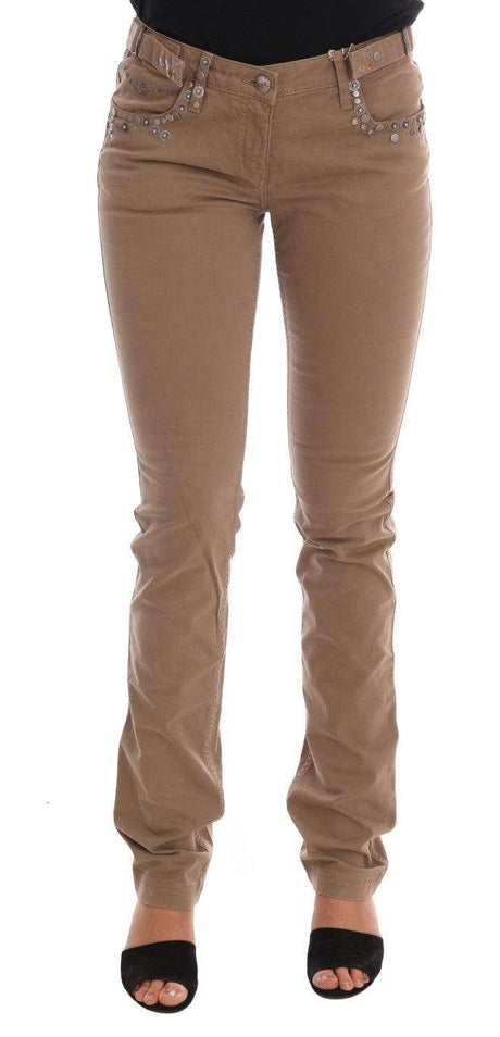 Costume National Beige Cotton Stretch Slim Fit Jeans - Hilstor