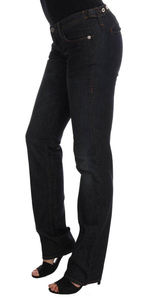 Costume National Dark Blue Cotton Slim Fit Jeans - Hilstor