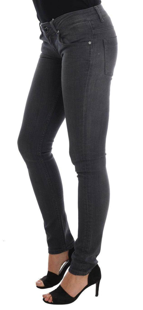 Acht Gray Cotton Slim Fit Denim Jeans - Hilstor