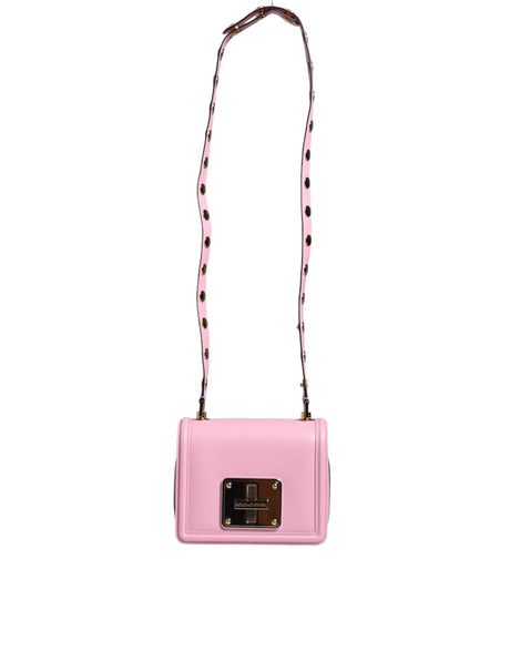 Dolce & Gabbana Baby Pink LOLA Leather Studded Crossbody Strap Bag - Hilstor